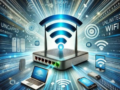 Laptop and coffee — free WiFi at Carib Comfort