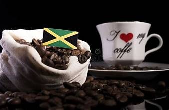 Carib Comfort breakfast — Jamaican Blue Mountain coffee with coffee beans