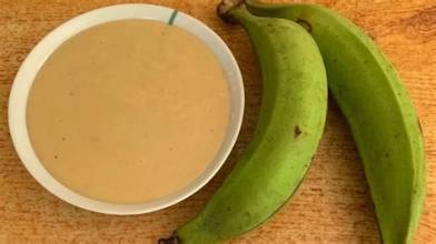 Carib Comfort breakfast — green banana porridge